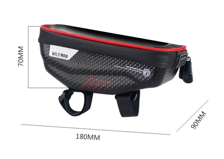 Stylish and practical bicycle handlebar bag with reflective accents for secure storage of essentials during cycling rides