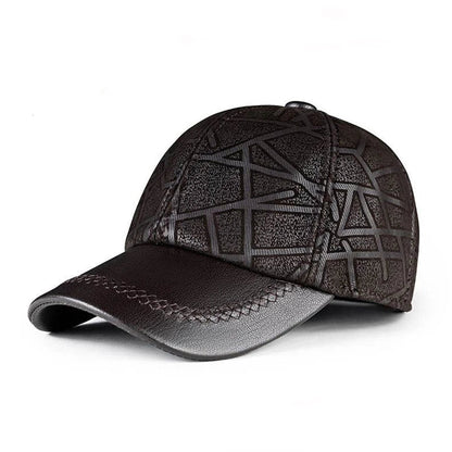 Premium leather baseball cap with adjustable fit and sheepskin construction for a stylish and comfortable all-season accessory