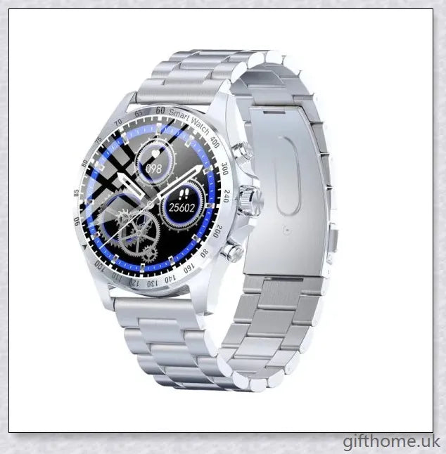 Premium Business Smart Watch with Heart Rate and Blood Pressure Monitoring, Crafted with Alloy and Leather for Sophisticated Style and Advanced Health Tracking