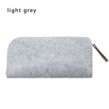 Premium wool felt spectacles case in various colours, designed to protect and store eyewear safely and stylishly.