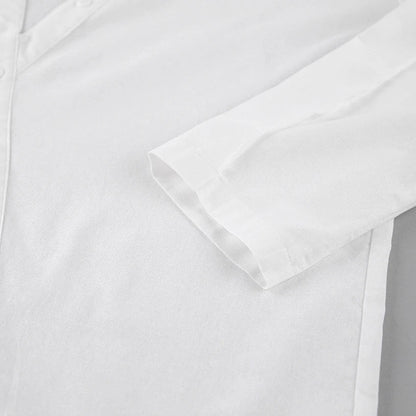 Relaxed-fit white casual set with shorts, featuring a loose, comfortable design made from premium cotton for all-day style and comfort.
