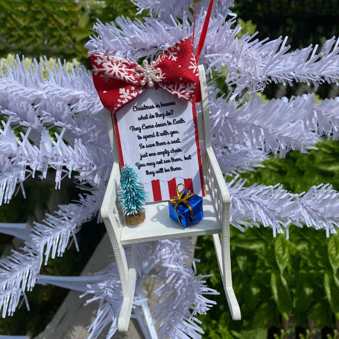 Charming Christmas ornament featuring a rustic-style 'Christmas in Heaven' design as a memorial for departed loved ones