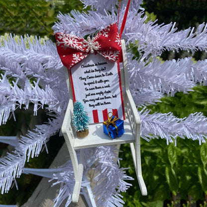 Charming Christmas ornament featuring a rustic-style 'Christmas in Heaven' design as a memorial for departed loved ones