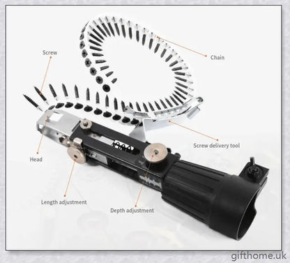 Automatic Screw Chain Adapter for Electric and Cordless Power Drills - Streamline your DIY projects with this versatile and efficient screw driving tool
