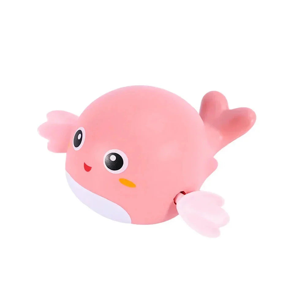 Delightful wind-up bath toys in a red turtle design, floating and moving in the water, providing fun and engaging playtime for children.