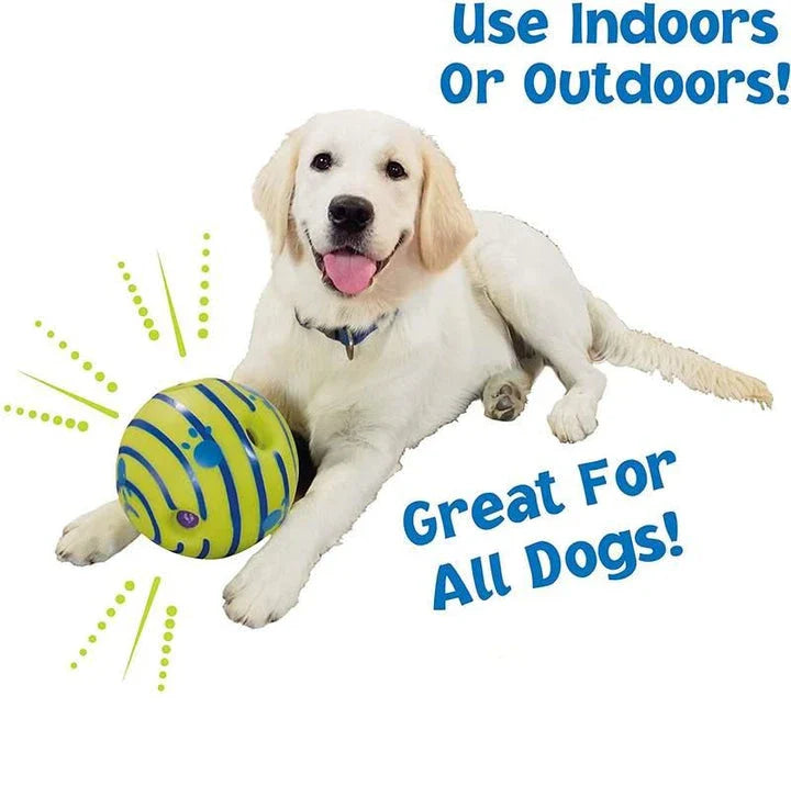 Playful Giggle Ball Dog Toy with Teeth-Cleaning Grooves, Bite-Resistant Rubber, and Glow-in-the-Dark Design