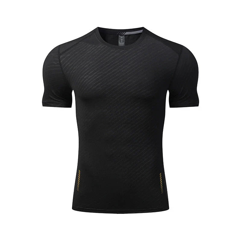 Men's summer sports t-shirt in black, white, grey, navy, and lake blue colours with quick-drying, breathable, and UV-protective features
