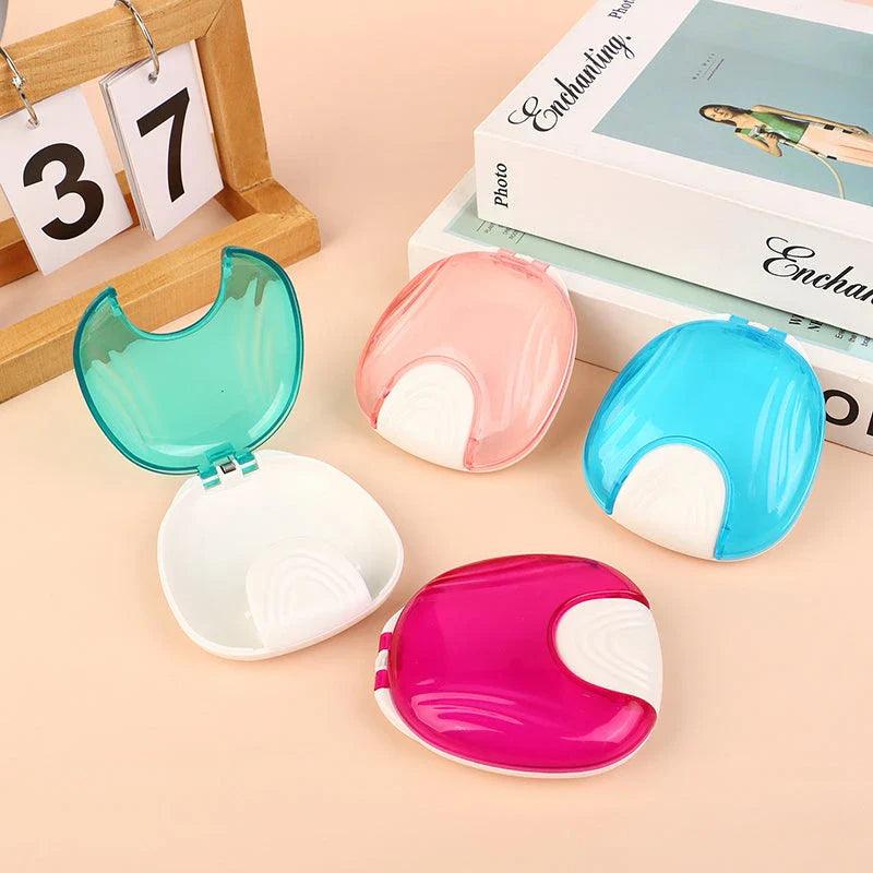 Press-to-Open Dental Retainer Denture Storage Box in Turquoise Colour