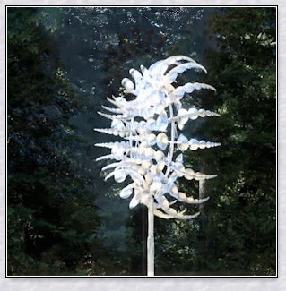 Premium kinetic garden spinner with mesmerizing dual-motion design, crafted from durable metallic materials for all-weather use.