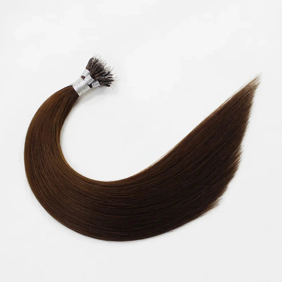 Premium Keratin U-Tip Hair Extensions in Cold Blonde, providing natural-looking length and volume