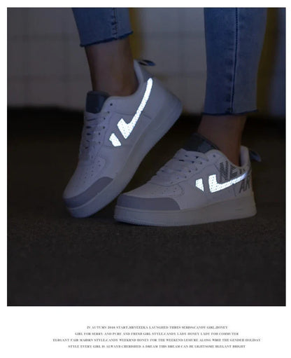 Trendy reflective sneakers in various colours with a casual, stylish design for men and women