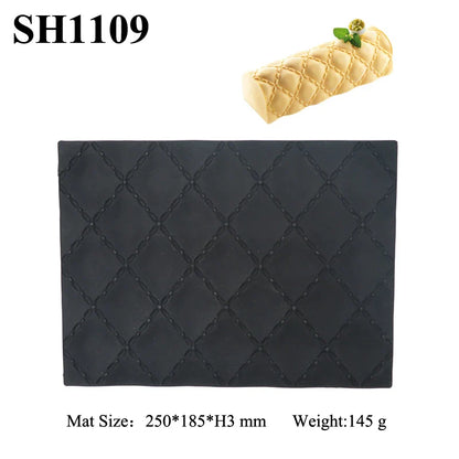 Premium silicone cake mould with woven heart-shaped and wood grain textures for creating delightful desserts