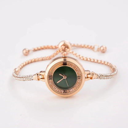 Elegant stainless steel quartz women's watch with compact dial, designed for timeless style and functionality