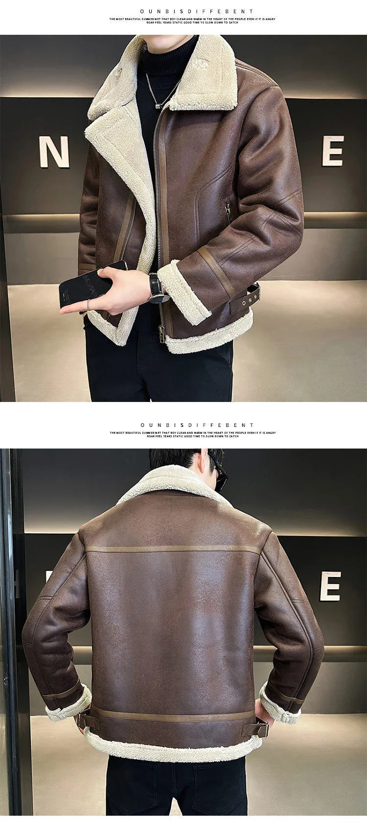 Premium leather motorcycle jacket with fleece lining, designed for the discerning British rider