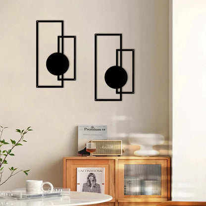 Elegant Nordic-inspired metal wall decor set featuring sleek black silhouette designs