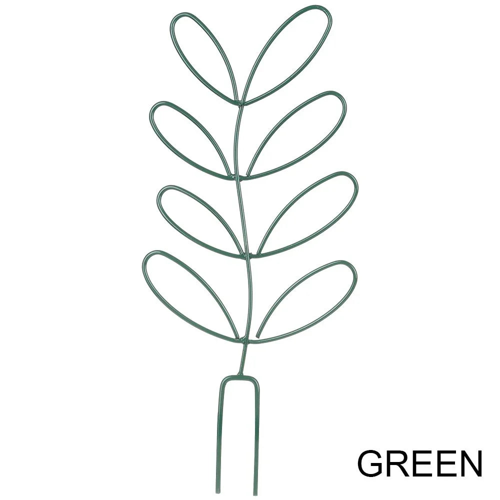 Decorative leaf-shaped plant trellis made of high-quality metal, available in multiple colours to complement your British garden or patio decor