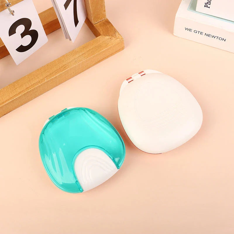 Press-to-Open Dental Retainer Denture Storage Box in Turquoise Colour