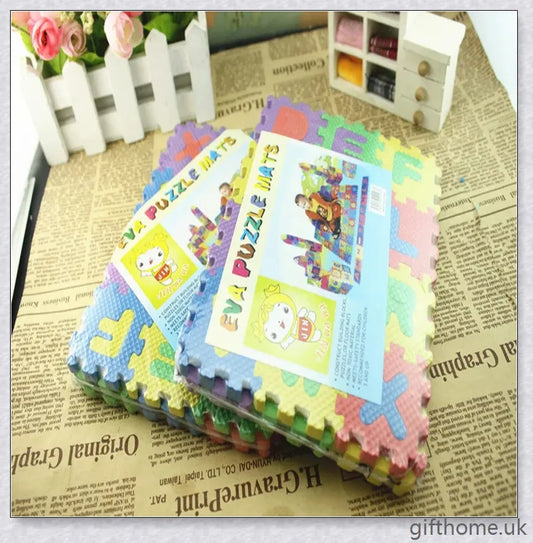 Premium baby crawling mat made of soft, cushioned EVA foam in vibrant colours to stimulate sensory development and encourage exploration.