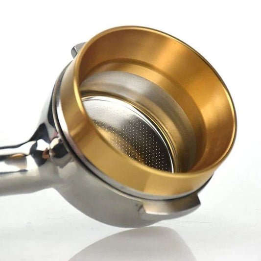 Premium Espresso Coffee Dosing Ring in rose gold, designed for consistent coffee extraction and café-quality results at home