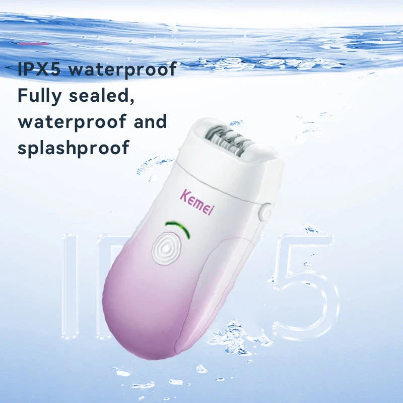 Rechargeable 3-in-1 Hair Removal Epilator and Shaver with 3-in-1 blade design for efficient hair removal, shaving, and exfoliation