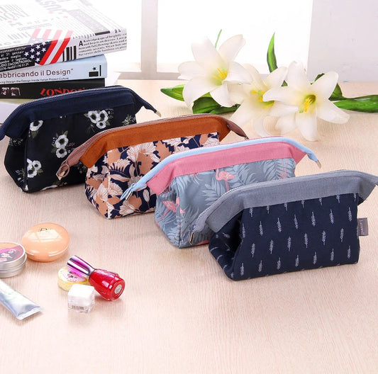 Premium Makeup and Cosmetics Organiser Bag in Flamingo Design with Spacious Interior and Customisable Storage Options