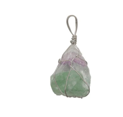Handcrafted natural stone pendant necklace with irregular crystal for a distinctive and rustic charm