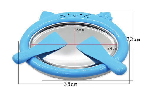 A pink fried ice cream maker tray, allowing you to create delicious homemade fried desserts with ease.