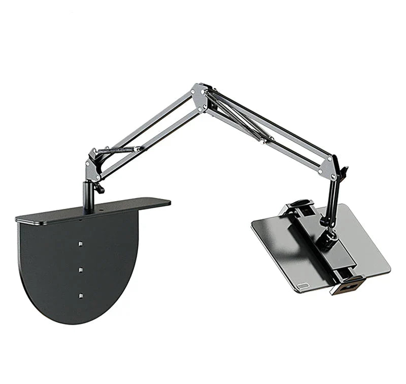 Adjustable 2-in-1 Retractable Phone and Tablet Mount with 360-Degree Rotation and Damage-Free Design