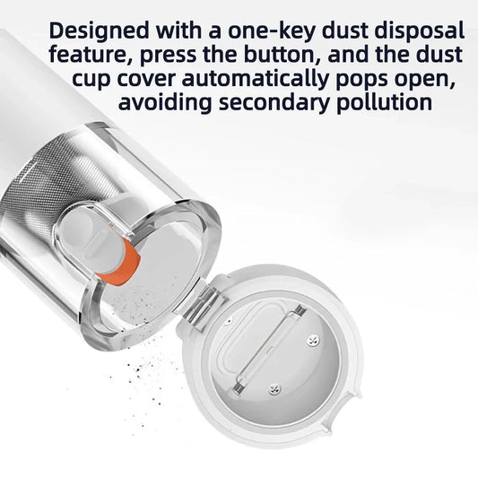 Powerful Portable Mini Car Vacuum Cleaner with 13,000Pa suction, cordless design, and compact build for effortless cleaning on the go