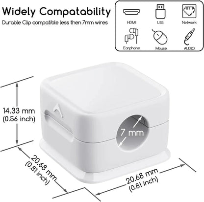Adjustable magnetic cable clips organizer with strong adhesive for easy cable management