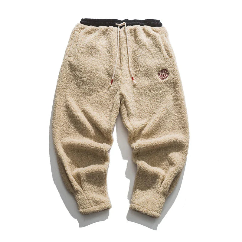 Men's Retro Style Loose Casual Trousers in a variety of colours, including milky white, brown, and black
