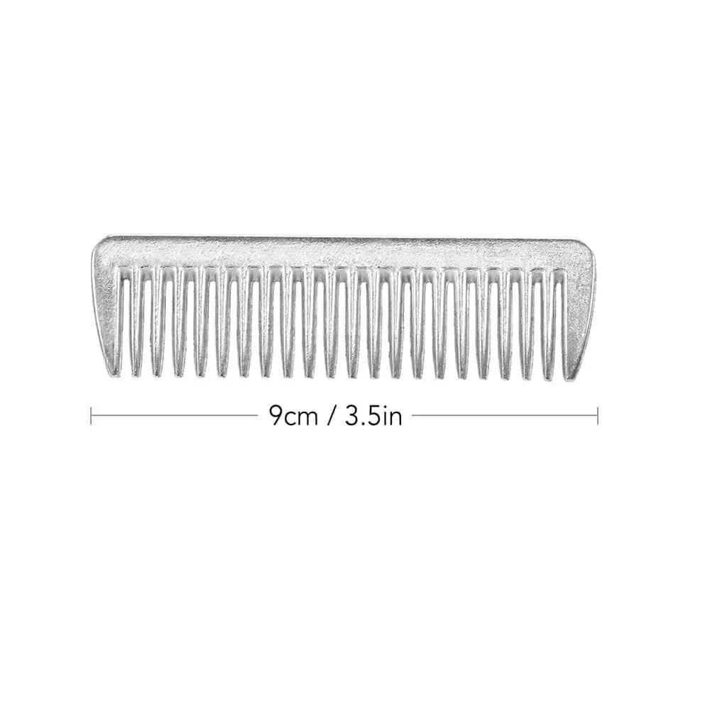 Premium aluminium horse grooming comb with rounded teeth and ergonomic handle for efficient and gentle coat care