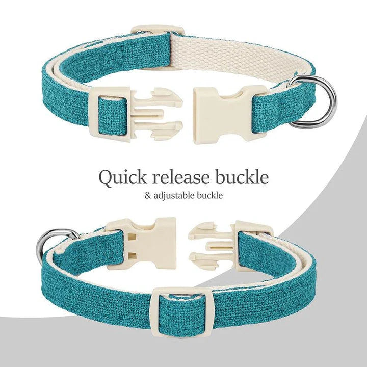 Adjustable bowtie collar, leash, and harness set for small and medium-sized pets in blue, green, pink, and red colours