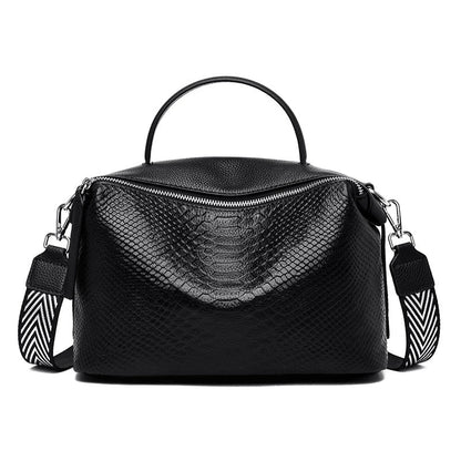 Premium first-layer cowhide leather messenger bag with adjustable strap and multiple compartments for organised storage