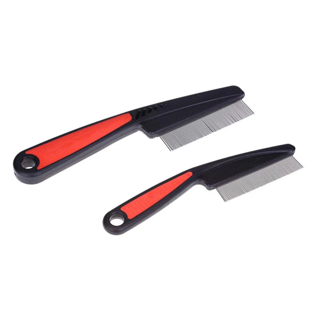 Premium pet flea and lice removal comb with durable stainless steel and plastic construction, designed for effective and comfortable grooming