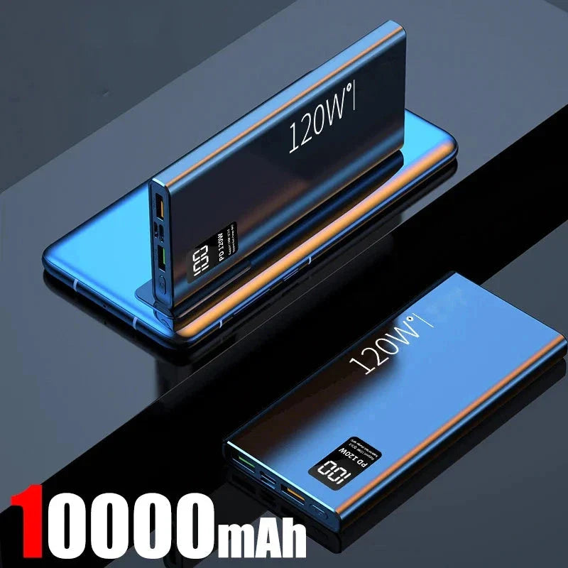 50,000mAh fast charging power bank with sleek design, multiple ports, and LED display