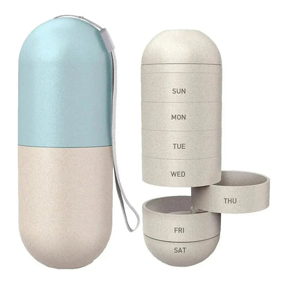 Secure Weekly Pill Splitters and Organiser with Waterproof Design for Medication and Supplement Management