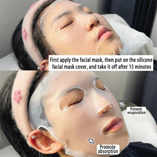 Reusable silicone face mask with anti-wrinkle and moisturising benefits for radiant, youthful skin