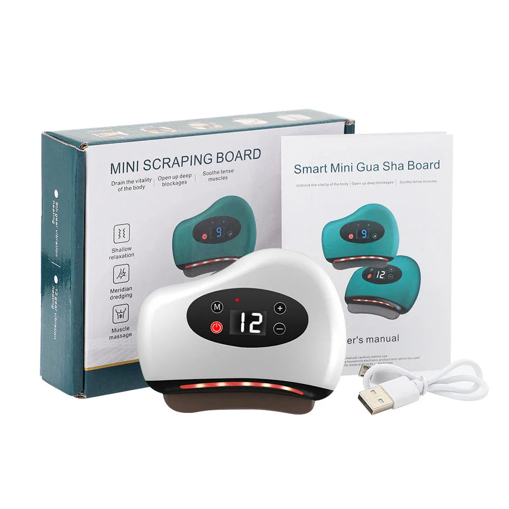 Electric Smart Gua Sha Board with vibration massage and hot compress therapy for relaxation and muscle tension relief