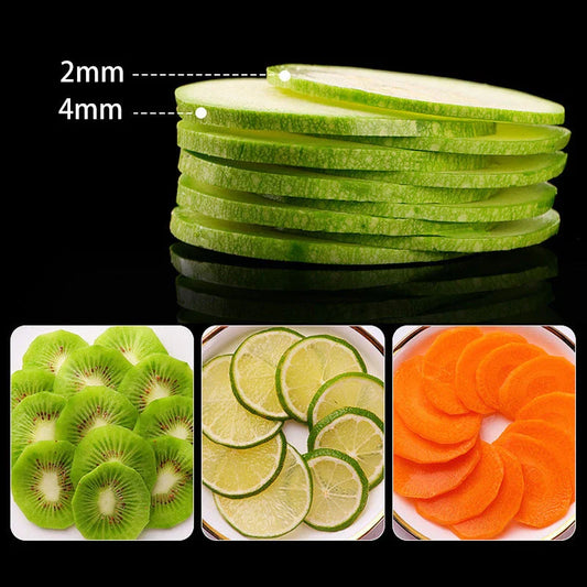 Premium Vegetable Slicer and Chopping Tool with stainless steel blades and plastic body, designed for efficient meal preparation