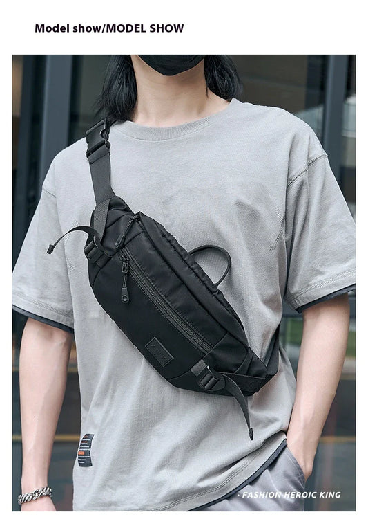 Versatile gents' casual shoulder bag made of premium Oxford cloth with multiple pockets and adjustable strap for organisation and comfort