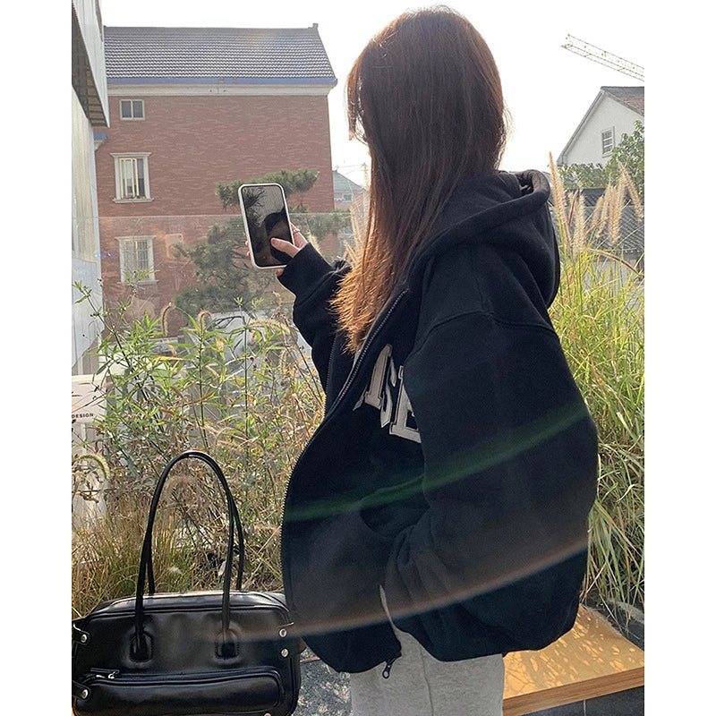 Luxurious hooded cardigan sweater for women in white grey and black colours