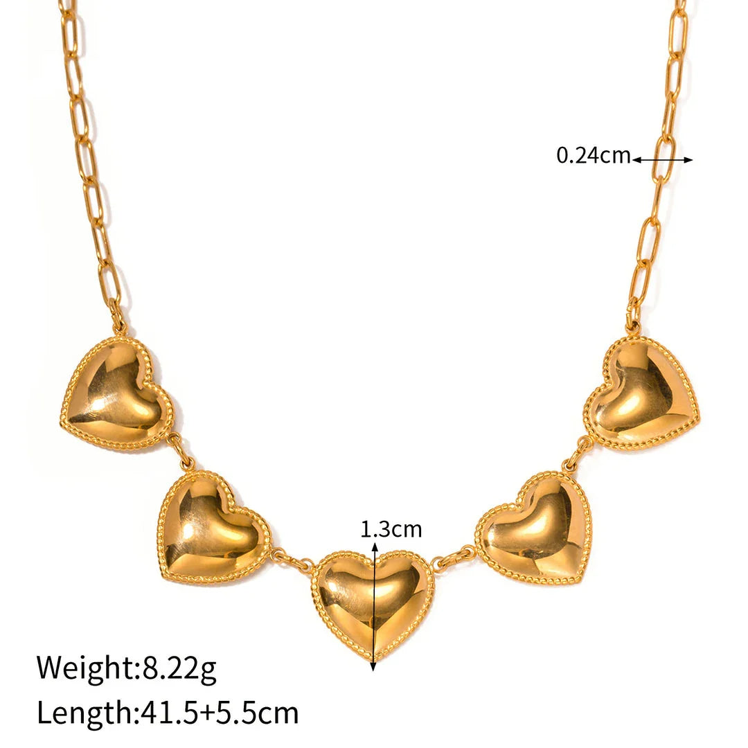 Elegant 18K gold-plated heart pendant necklace made from premium stainless steel
