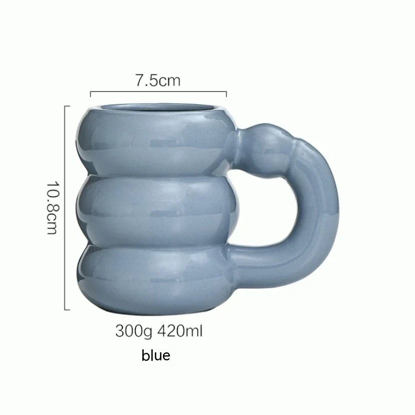 Creative couples ceramic mug with charming couple-inspired designs and 420ml capacity