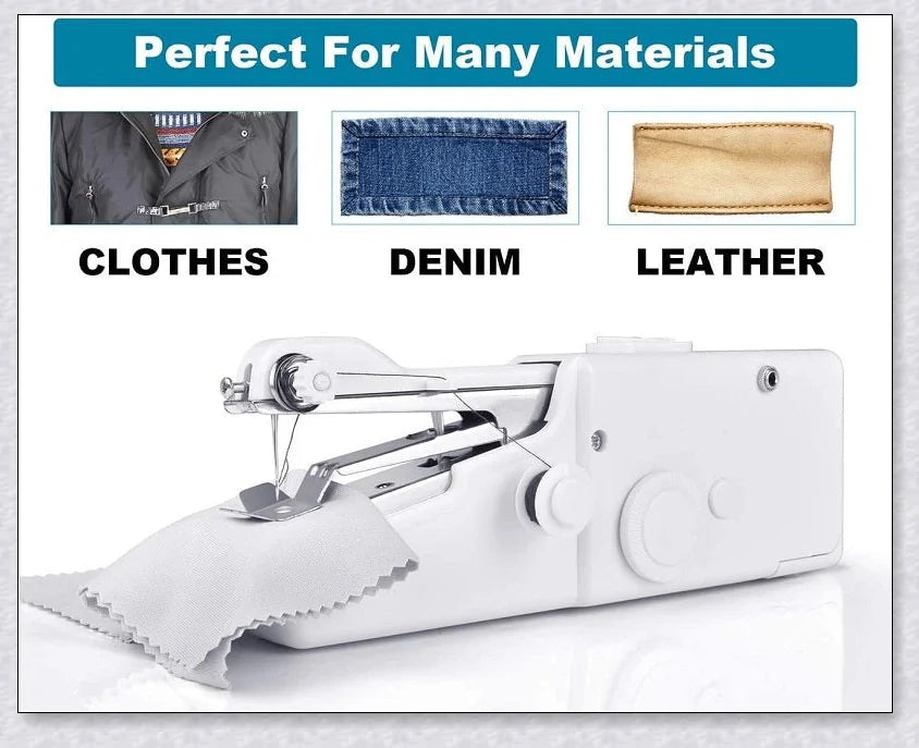 Compact, lightweight, and portable handheld sewing machine with various colour options