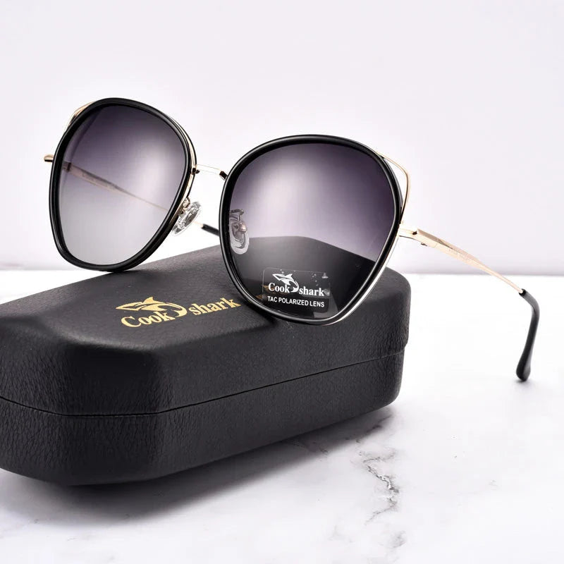 Stylish Polarized Butterfly Sunglasses for Women with Lightweight Alloy Frame and Resin Lenses