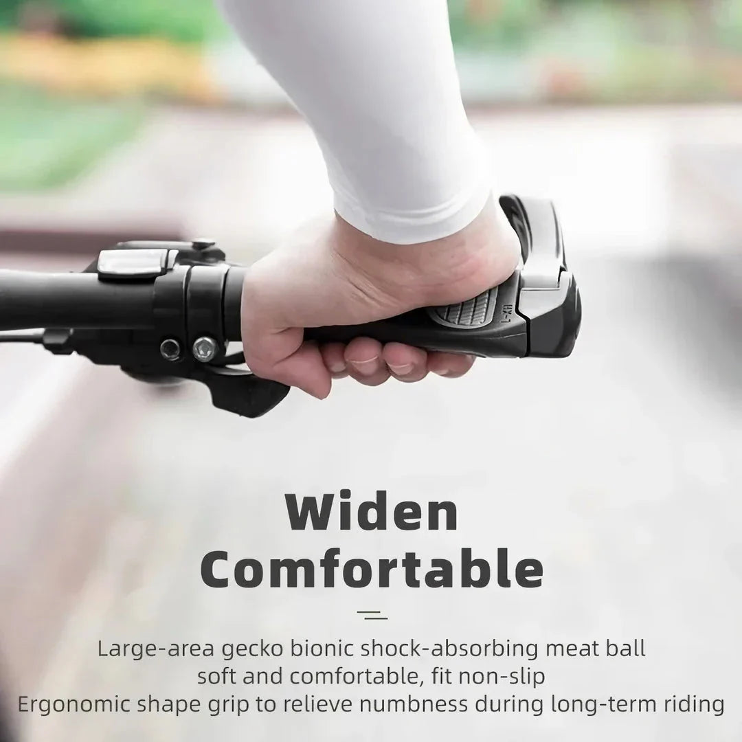 Premium black mountain bike sheep horn grips with adjustable vice handlebar and shock-proof design