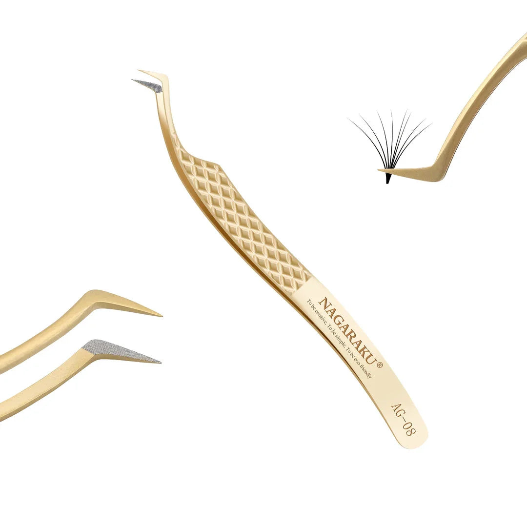 Premium Precision Fibre Tip Eyelash Extension Tweezers in Black with Straight Design