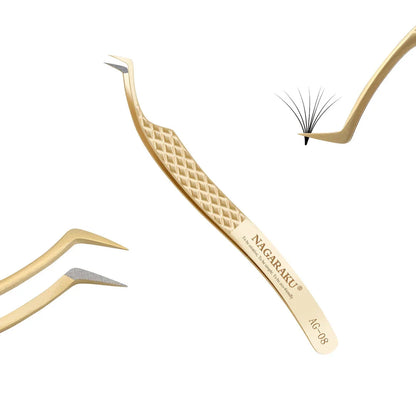 Premium Precision Fibre Tip Eyelash Extension Tweezers in Black with Straight Design