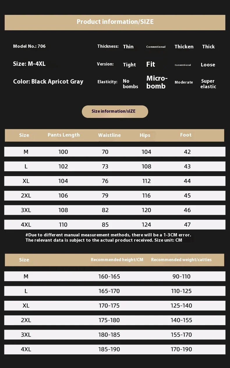 Comfortable striped straight-leg casual trousers in various colours and sizes